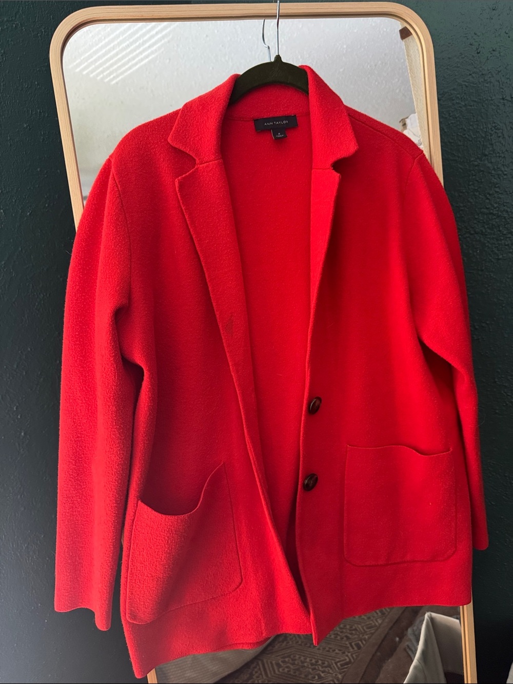Ann Taylor Red Notch Collar Coat